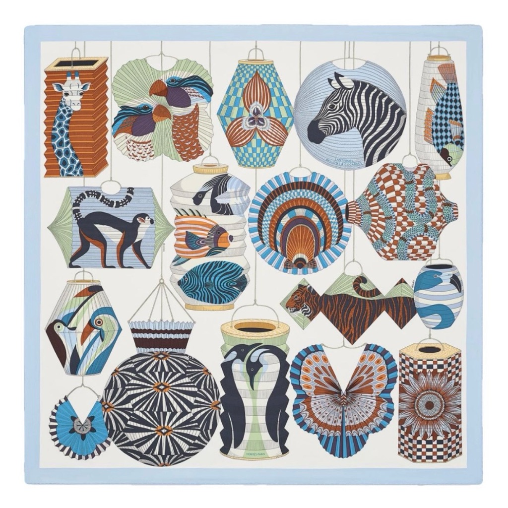 Hermes Lanterns Silk Scarf